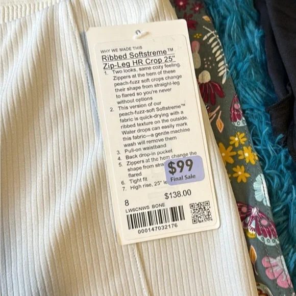 NWT Lululemon Ribbed Softstream Zip-Leg High-Rise Cropped pant 25” - Picture 6 of 6
